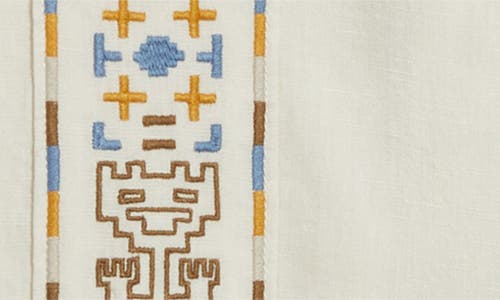 Roark Gonzo Embroidered Organic Cotton & Linen Camp Shirt In Neutral