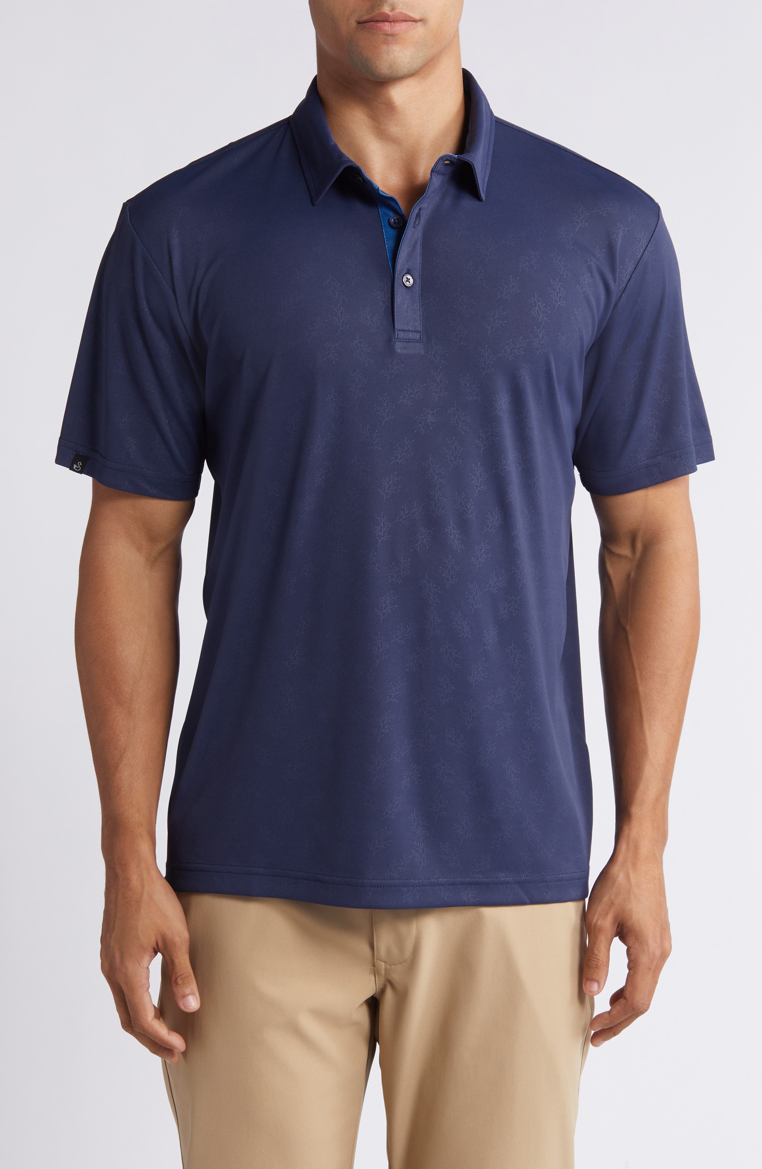 Swannies Barrett Botanical Print Golf Polo