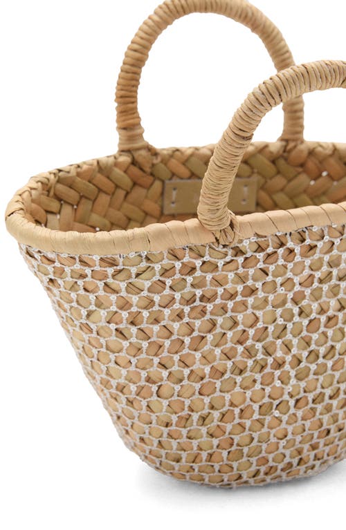 Mango Mini Sequin Basket Tote In Sand