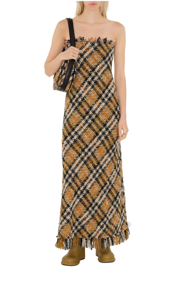 Burberry Check Wool Blend Dress, Main, color, 