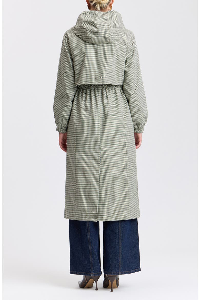Water Resistant Drawstring Anorak, Alternate, color, OLIVE MINI CHECK