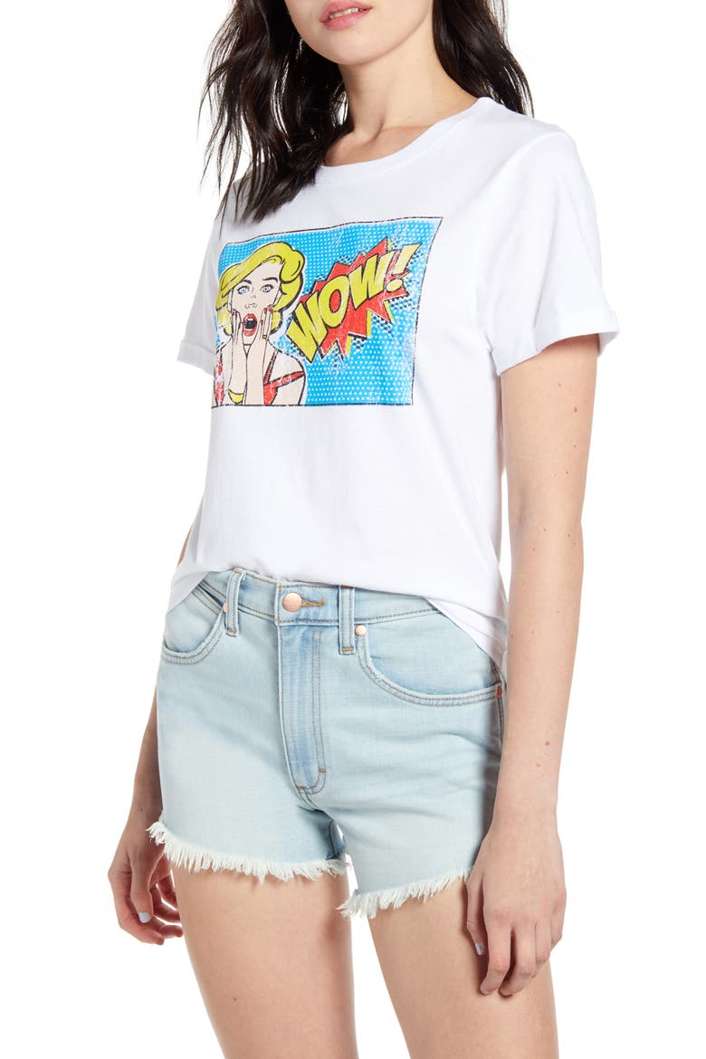 Comic Book Graphic Tee, Main, color, WHITE