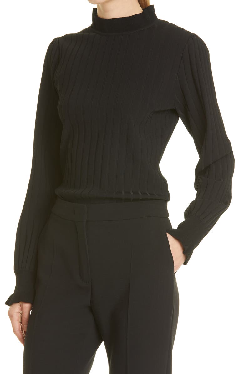 Max Mara Zoraide Ruffle Rib Sweater, Alternate, color, 