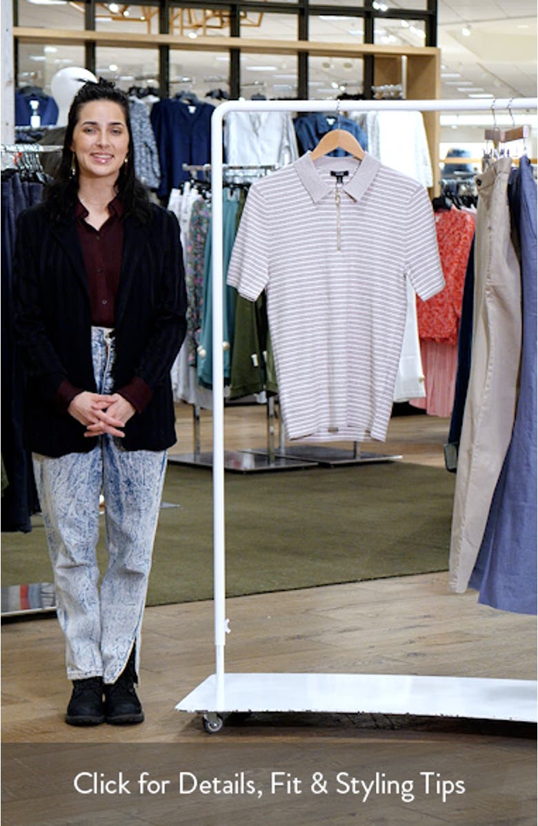 Fallow Stripe Rib Quarter Zip Polo, sales video thumbnail