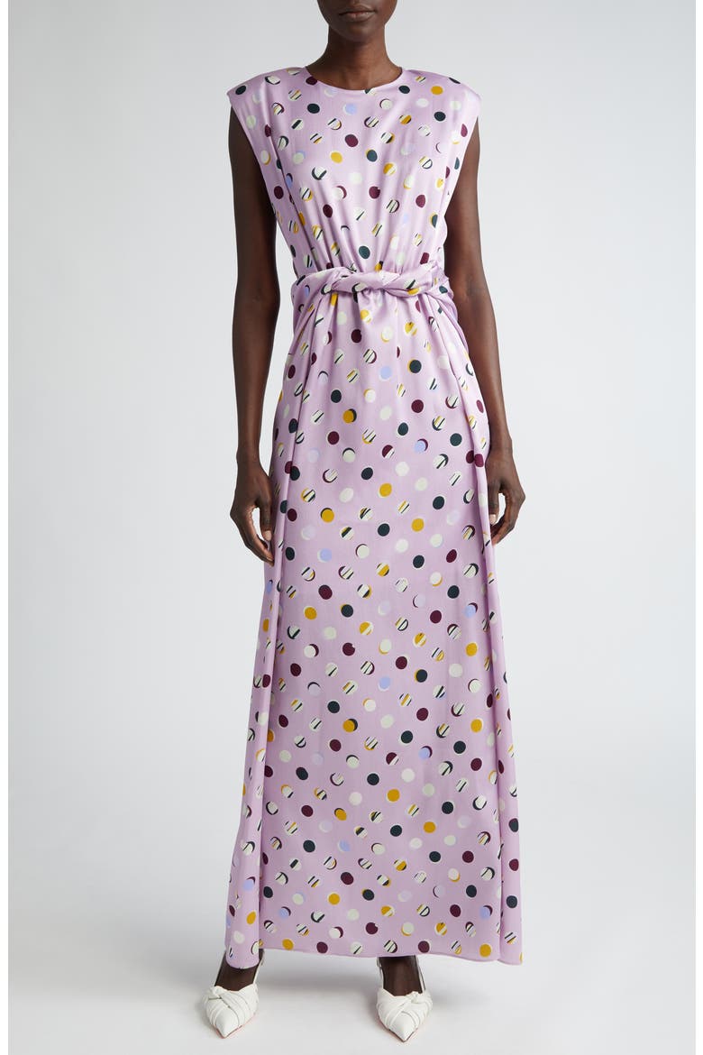 Collage Dots Sleeveless Maxi Dress, Main, color, AMETHYST MULTI