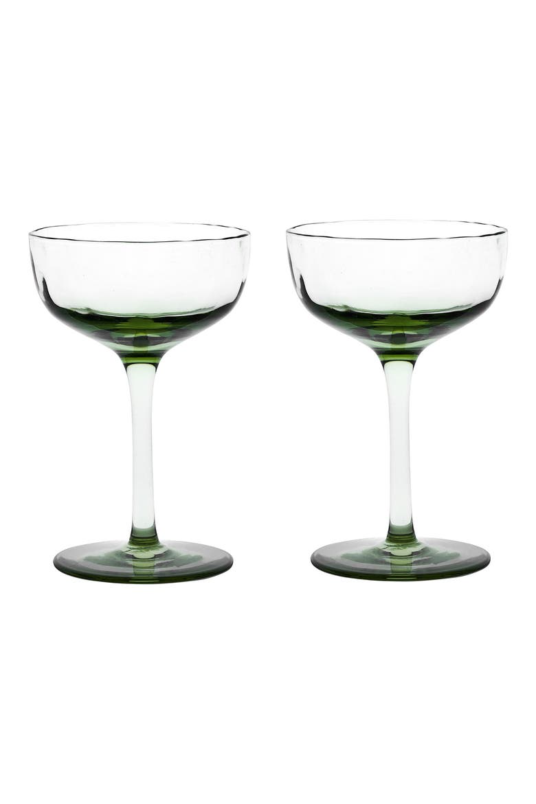 Puro Set of 2 Cocktail Coupé Glasses, Main, color, BASIL