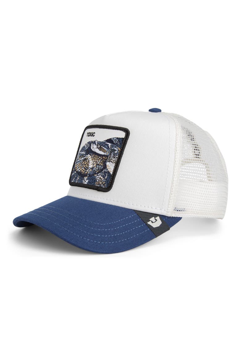 Toxic Snake Patch Snapback Trucker Hat, Main, color, DUST / GALACTIC