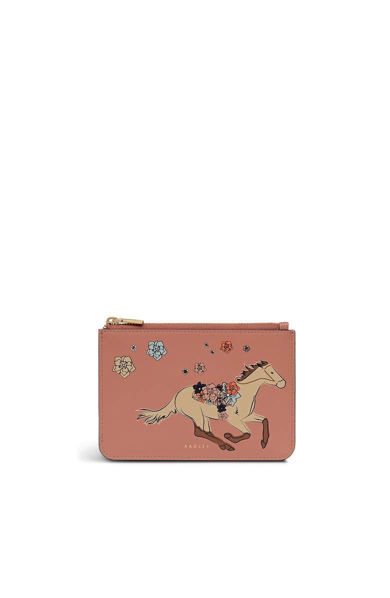 Radley Kentucky Derby Spring 2026 Horse Small Ziptop Coin Purse, Main, color, Carnation
