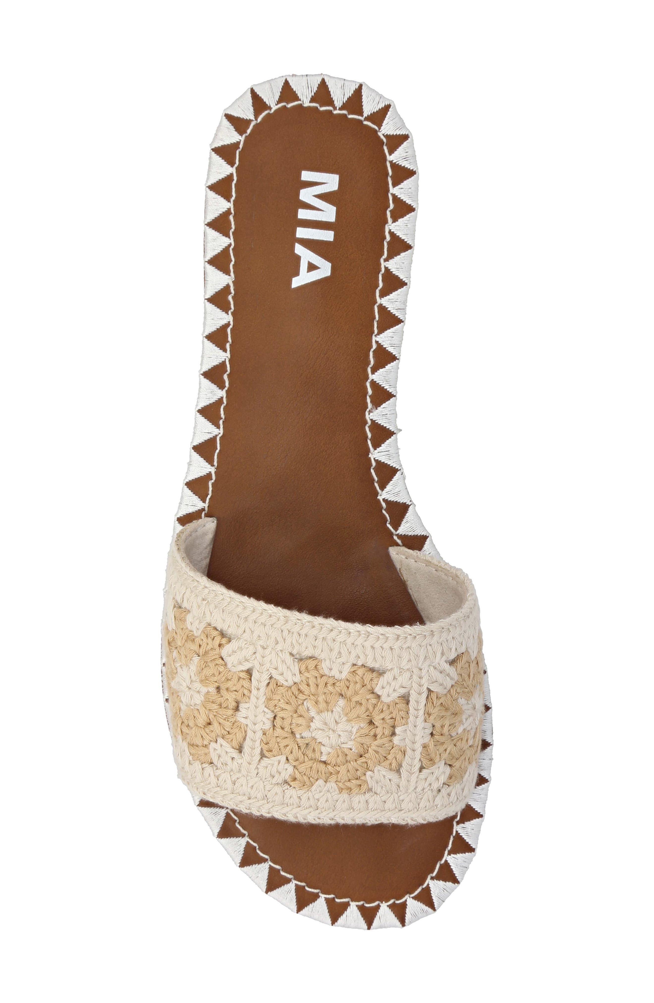 MIA Valora Crochet Slide Sandal, Alternate, color, 