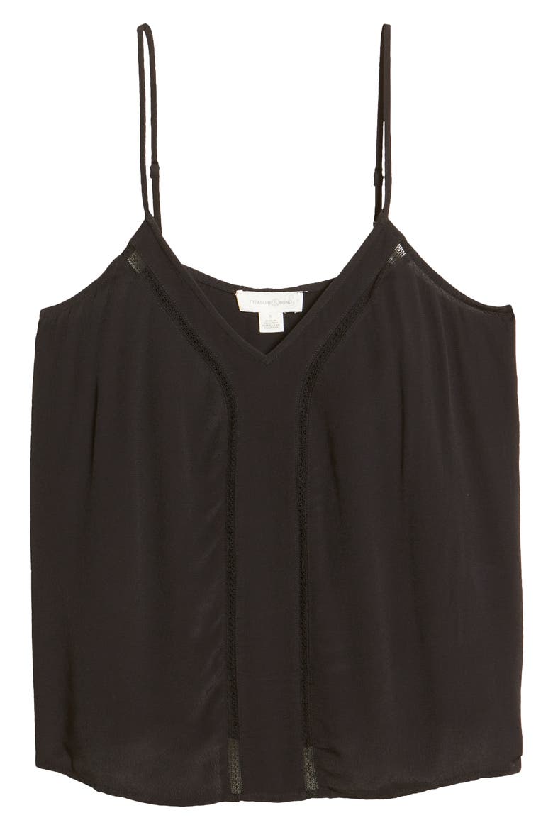 Lace Inset Camisole, Alternate, color, BLACK