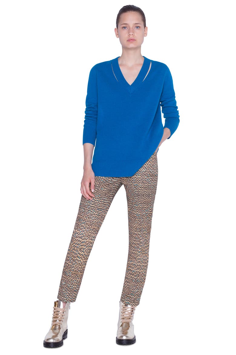 Luna Cutout Wool & Cashmere Sweater, Alternate, color, LAKE