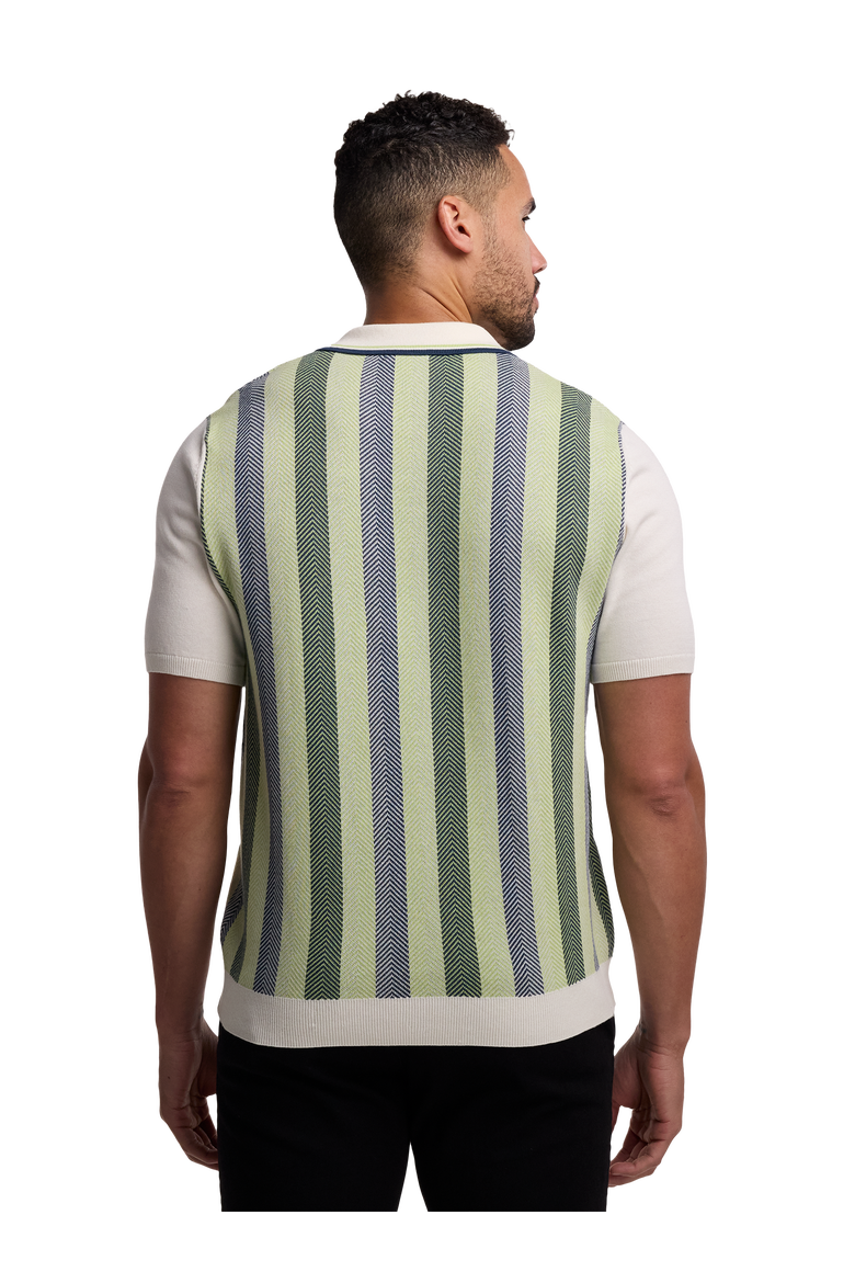 Cotton Three Button Polo, Alternate, color, Green Multi