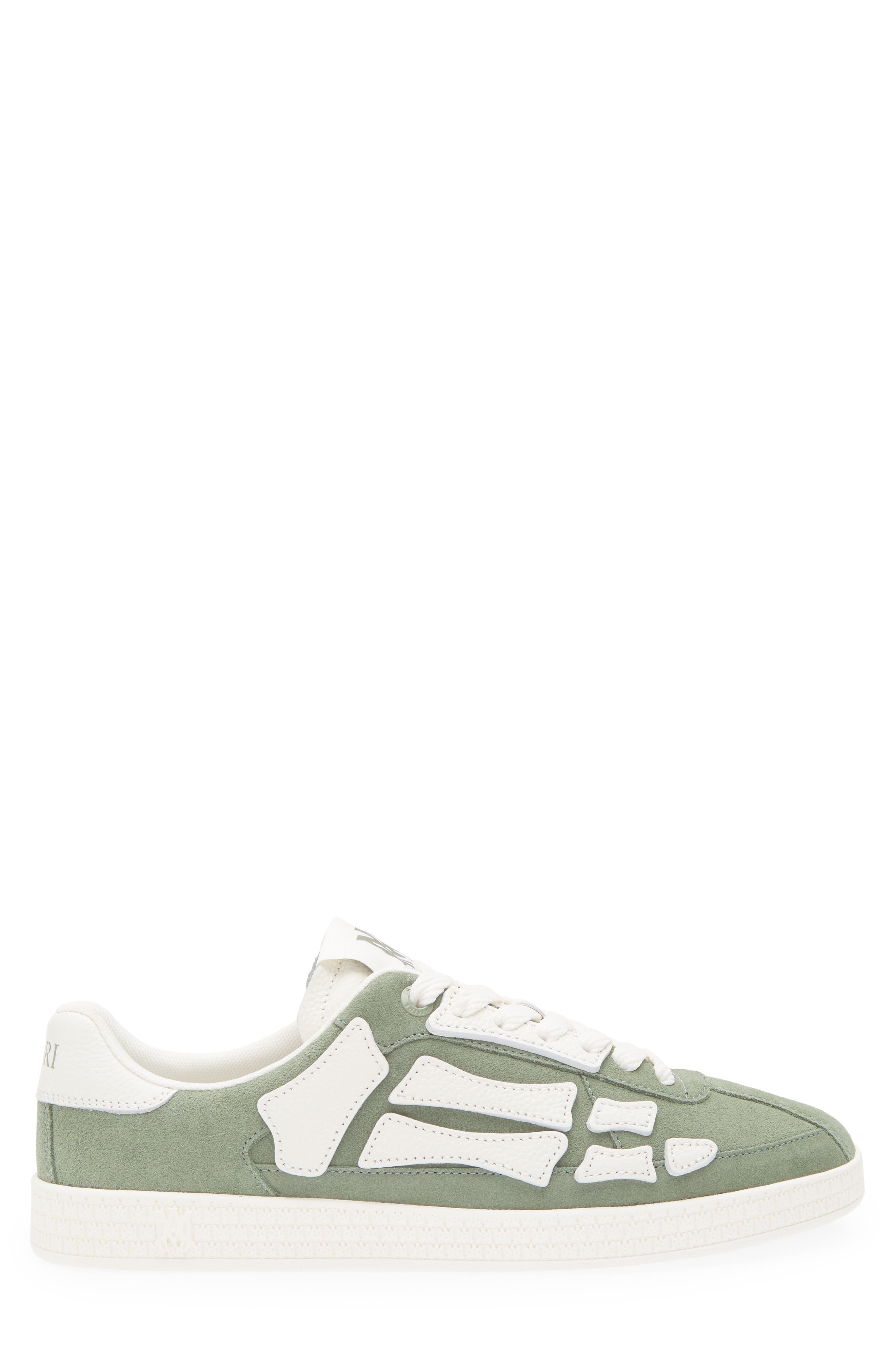 AMIRI Pacific Bones Suede Sneaker, Alternate, color, Olive