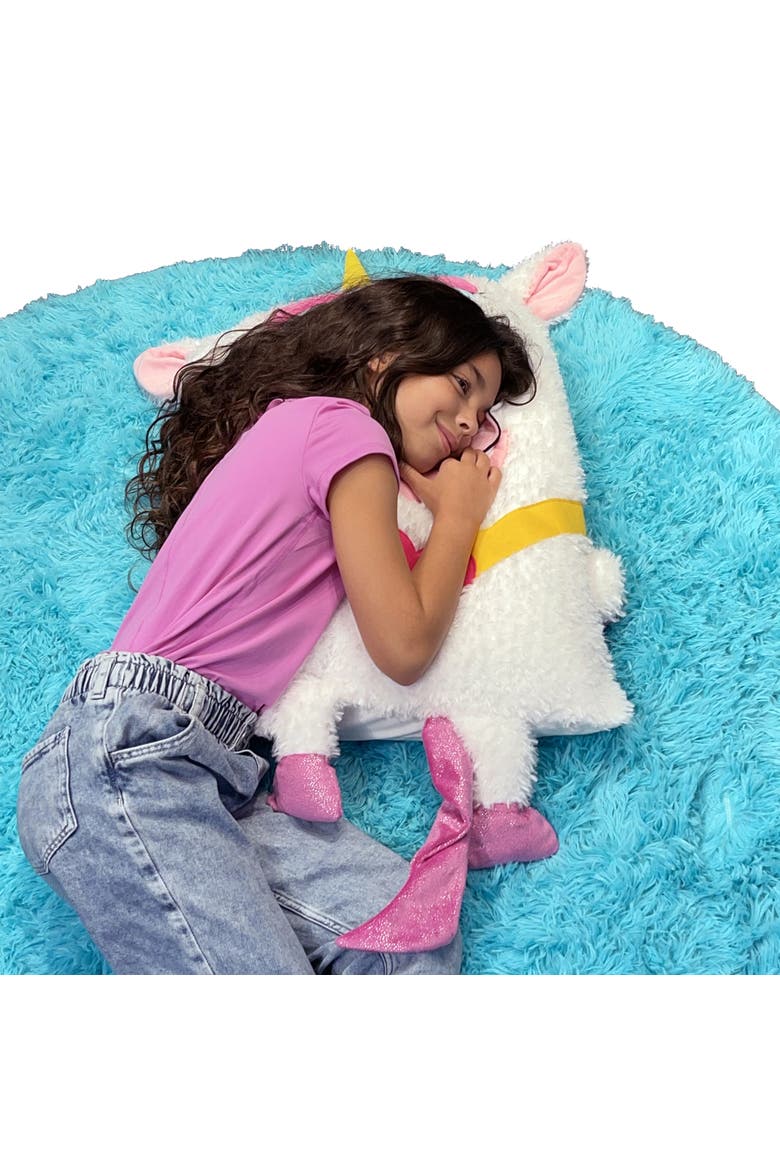 Unicorn White & Purple Plush Pillow Cover, Alternate, color, Multicolored