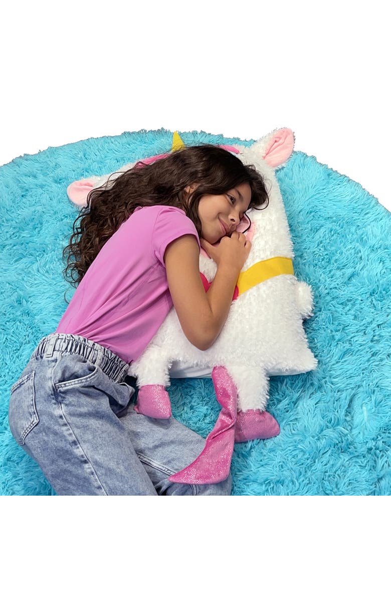 Shamzees Unicorn White & Purple Plush Pillow Cover, Alternate, color, Multicolored
