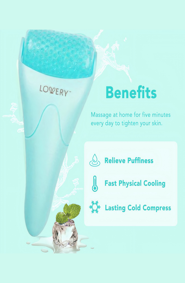 Lovery Gel Bead Face & Body Ice Roller, Refresh, Soothe, and Rejuvenate, Turquoise, Alternate, color,