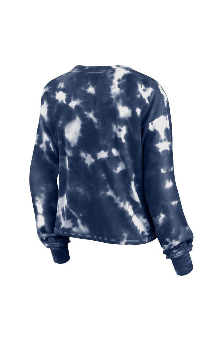 FANATICS Women's Fanatics Branded White/Navy Boston Red Sox Tie-Dye V-Neck Pullover Cropped Tee, Alternate, color, 