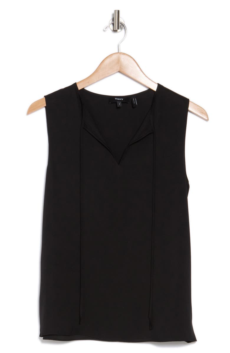 Theory Modern Sleeveless Silk Top, Alternate, color, Blk