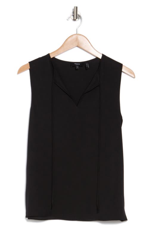 Theory Modern Sleeveless Silk Top In Blk