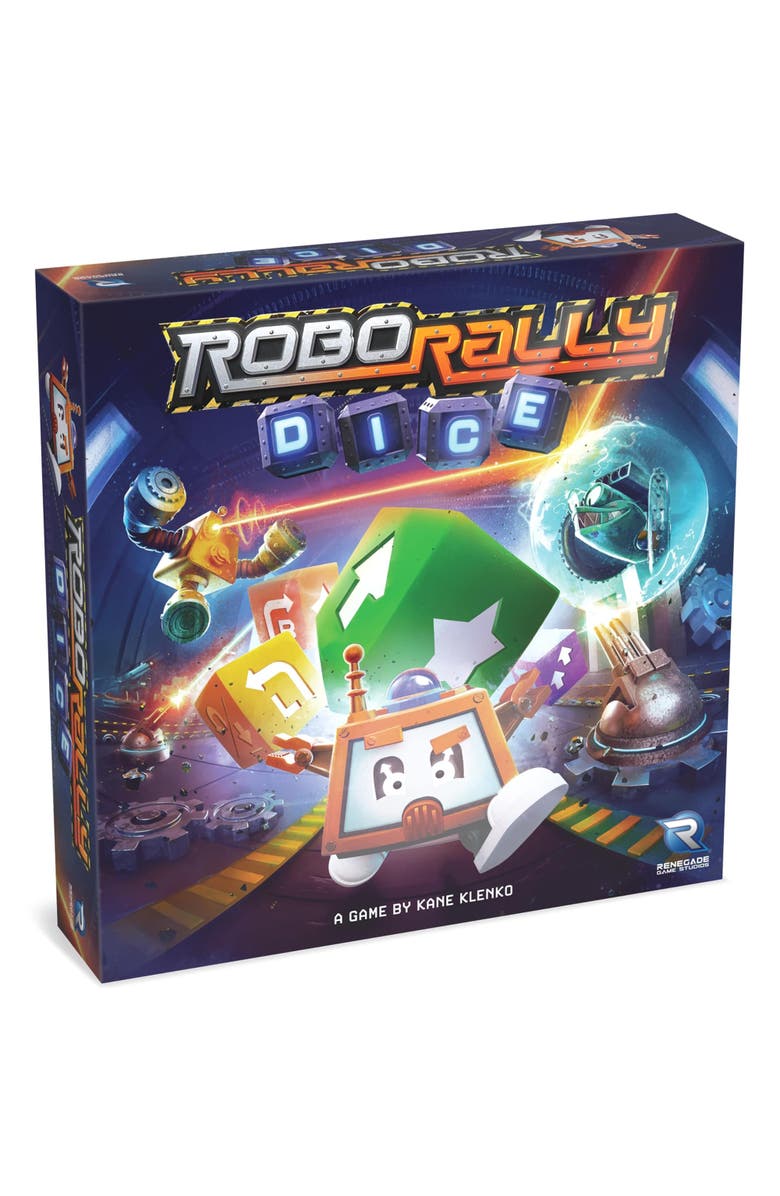 Renegade Game Studios Robo Rally Dice, Competitive Racing Robot Board Game, Main, color, Multicolored
