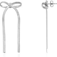 The Lovery Fine Jewelry Herringbone Bow Earrings