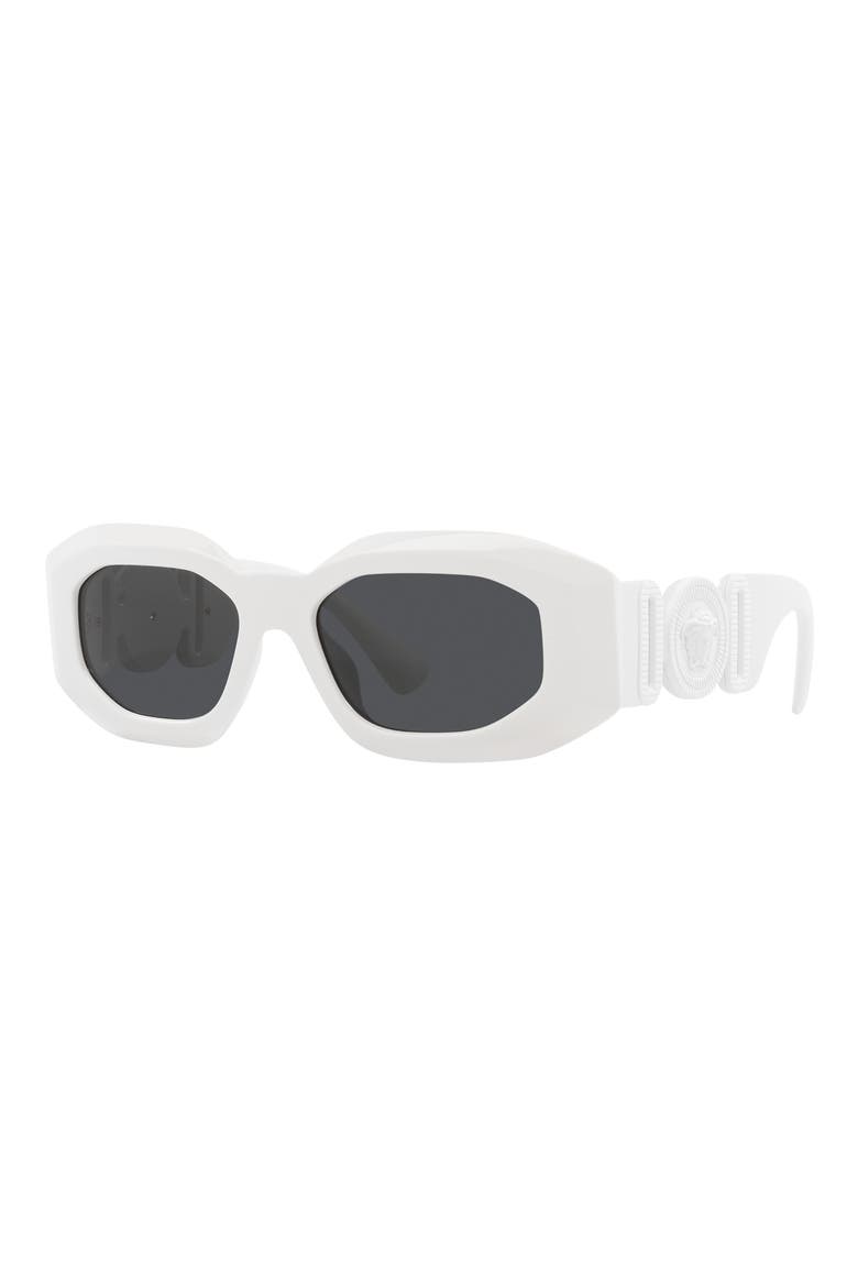 53mm Rectangular Sunglasses, Alternate, color, WHITE