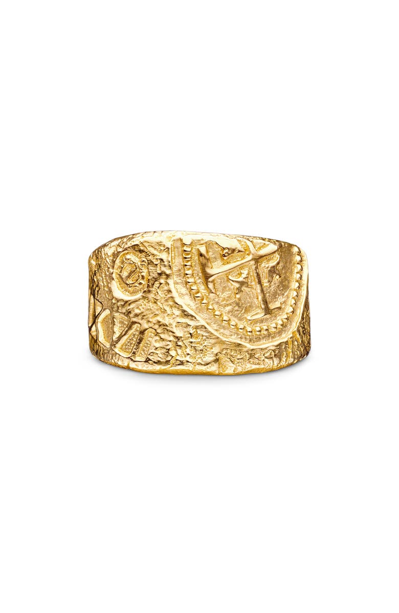 David Yurman Men's Shipwreck Cigar Band Ring in 18K Yellow Gold, 15mm, Main, color,