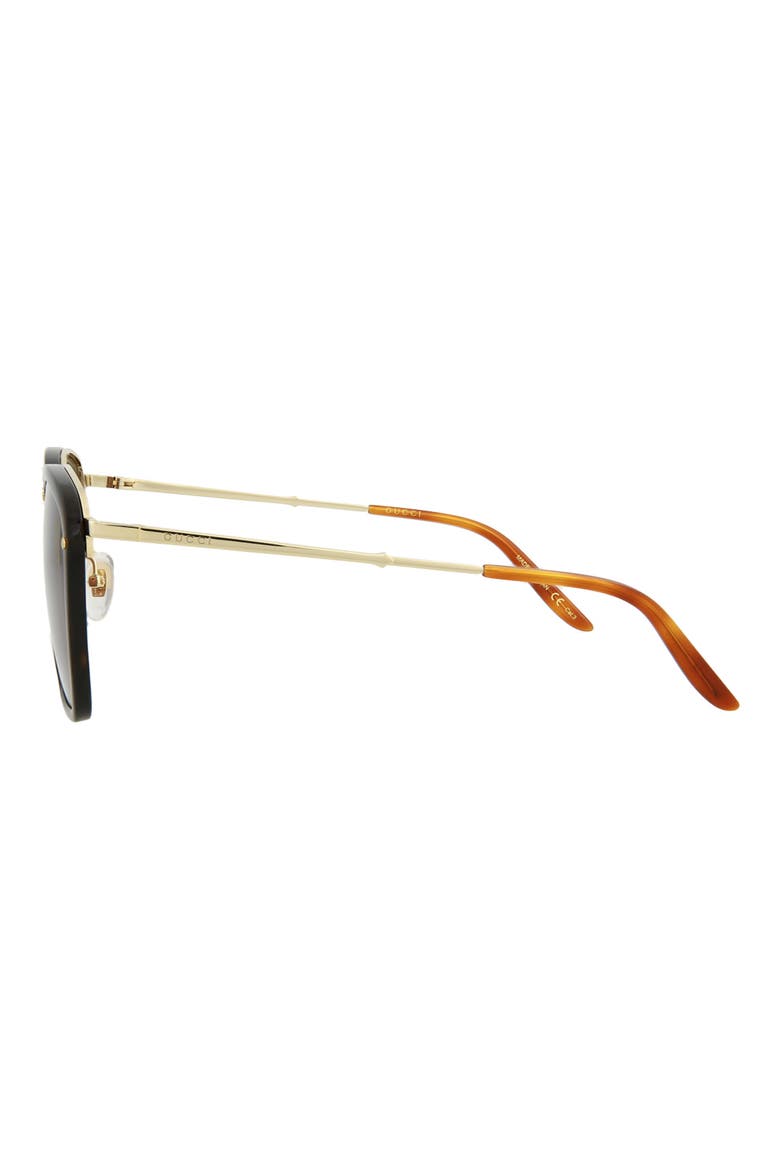 56mm Square Sunglasses, Alternate, color, HAVANA GOLD BROWN