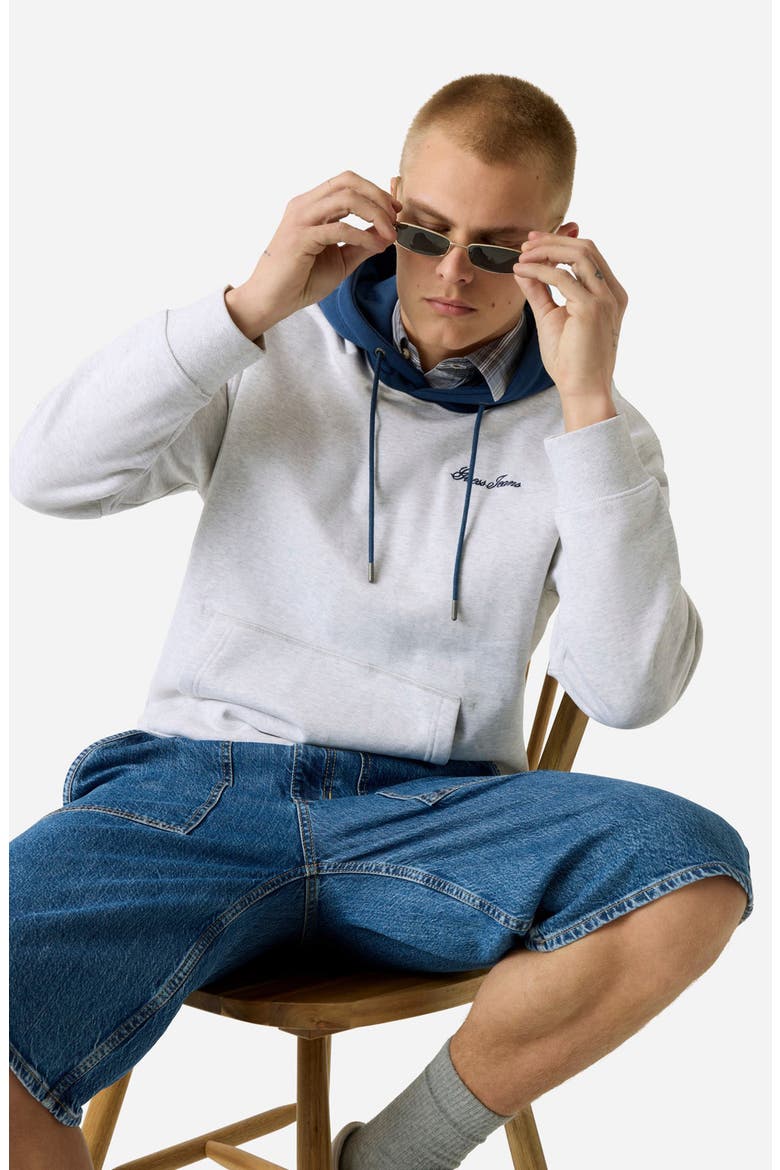 Colorblock Cotton Fleece Hoodie, Alternate, color, GREY