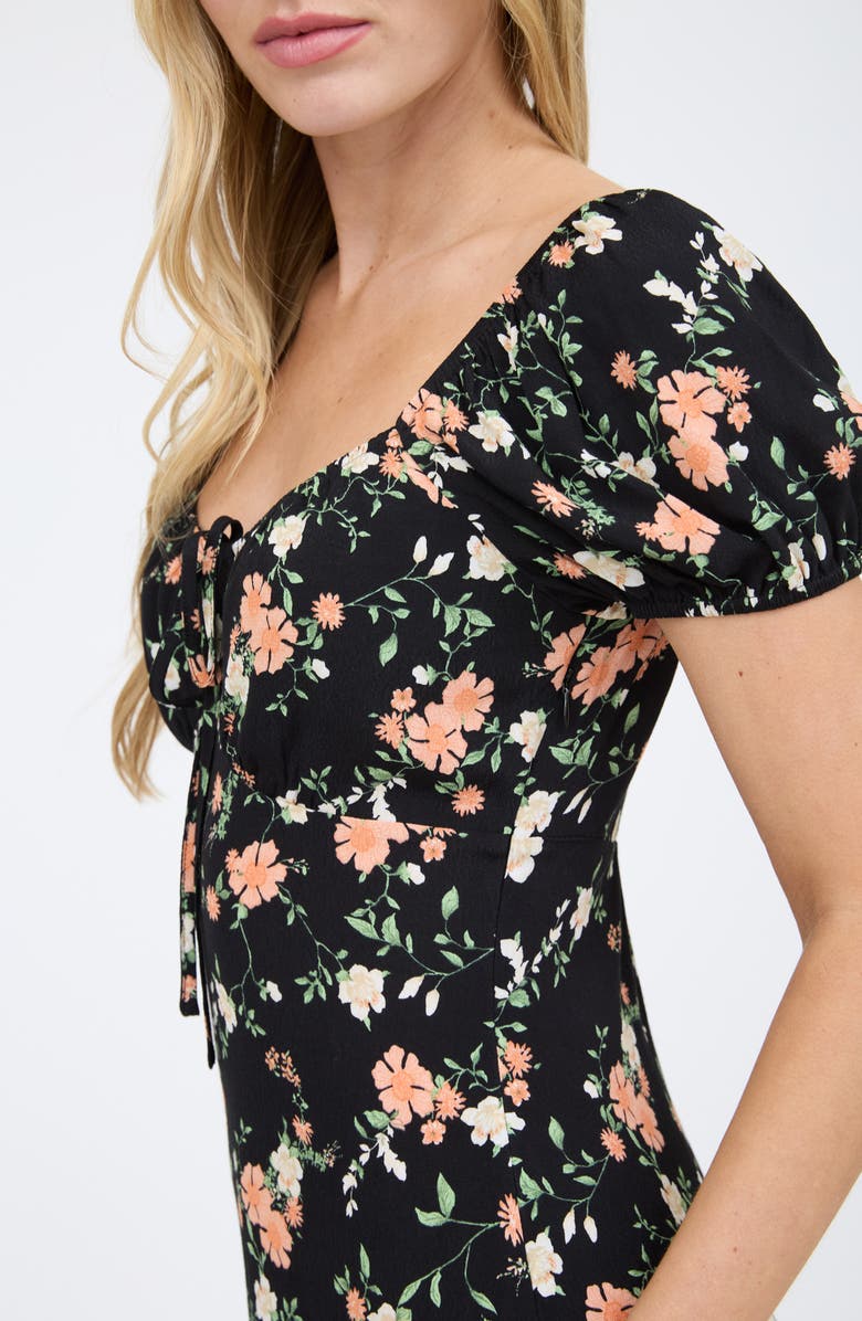 Blu Pepper Floral Midi Dress, Alternate, color, Black Multi