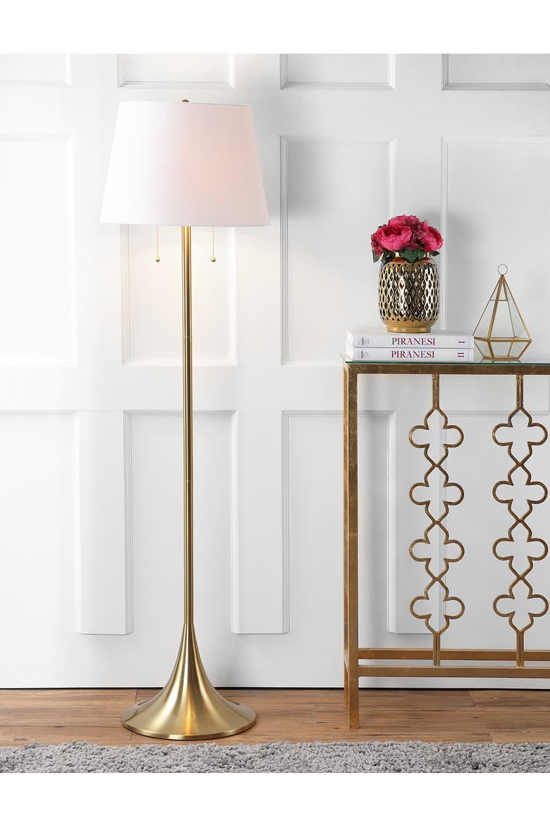 Amelia 63" Metal LED Floor Lamp, Brass, Alternate, color, Brass Gold