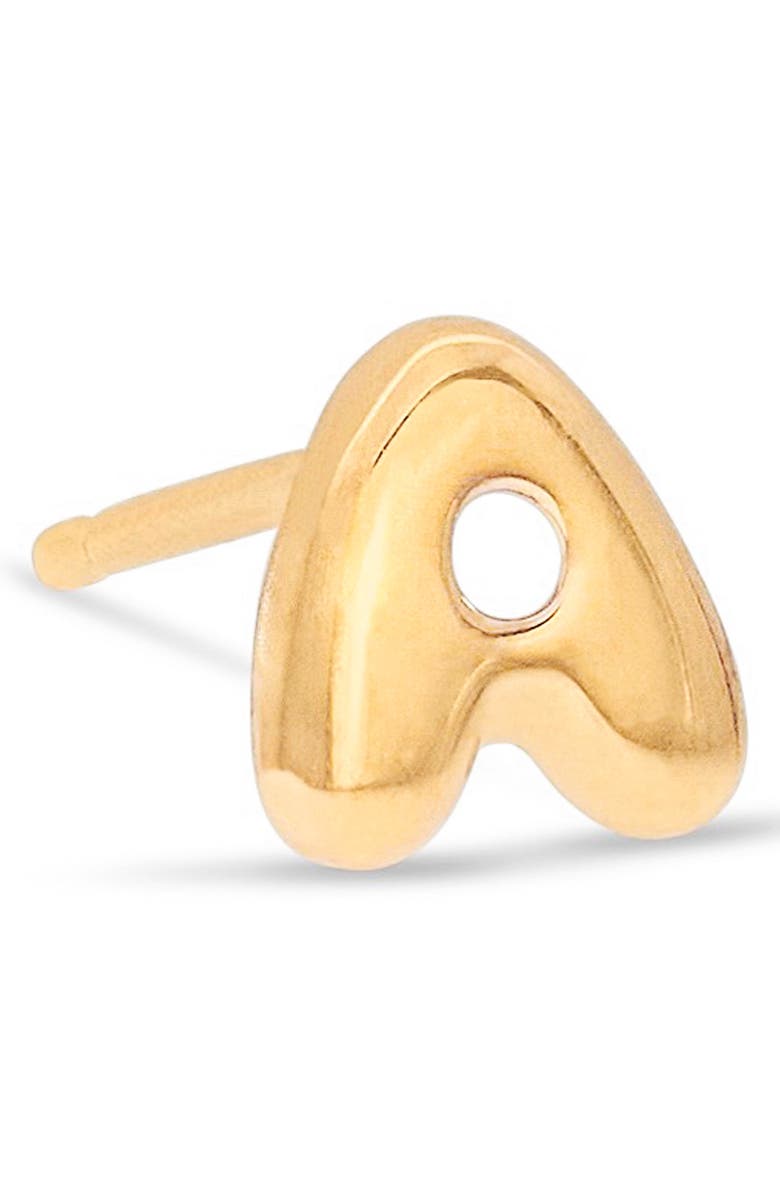 STONE AND STRAND Mini Bubble Initial Gold Stud Earring, Alternate, color, 