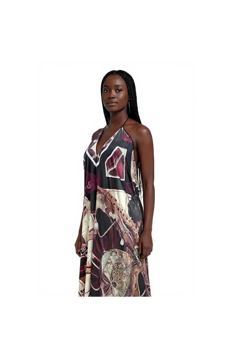 Lunaversoul Machina Afrofuturism Halter Dress, Main, color, Multicolor