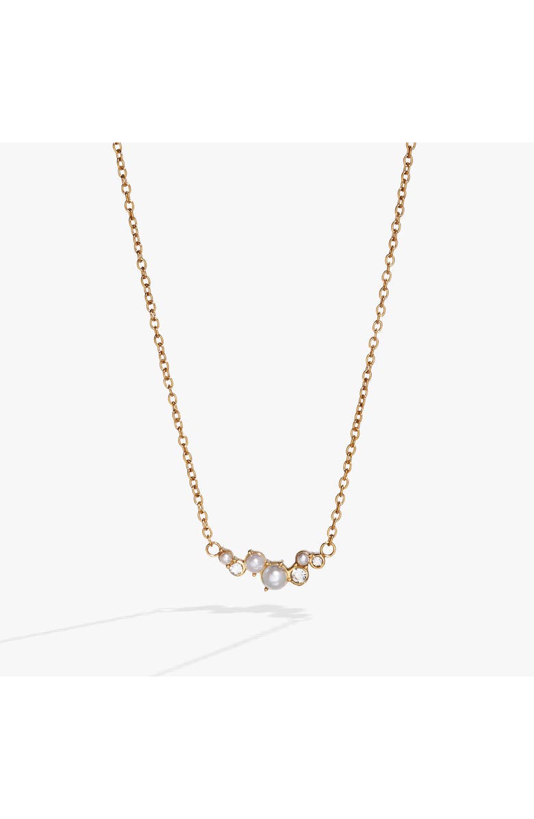 Alex and Ani Pear and Crystal Inline Necklace, Main, color, Pearl