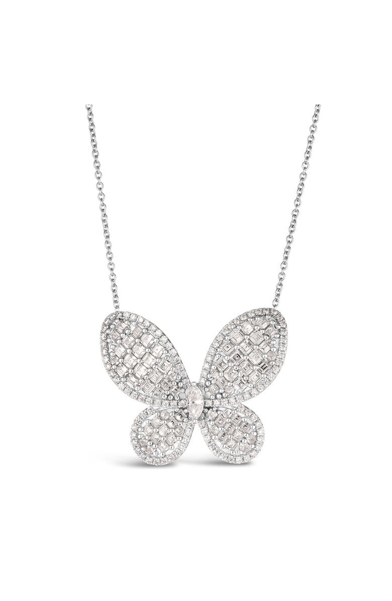 Anna Zuckerman Olivia Butterfly Necklace, Main, color, Platinum