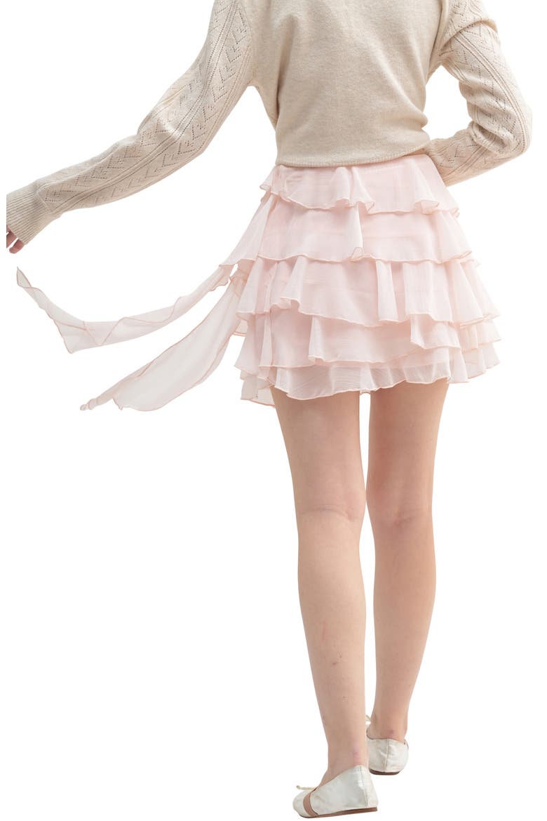 Tiered Ruffle Miniskirt, Alternate, color, BLUSH
