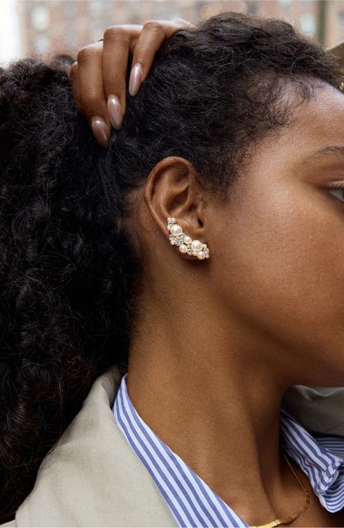 Baublebar Effie Faux Pearl Ear Crawlers In Gold