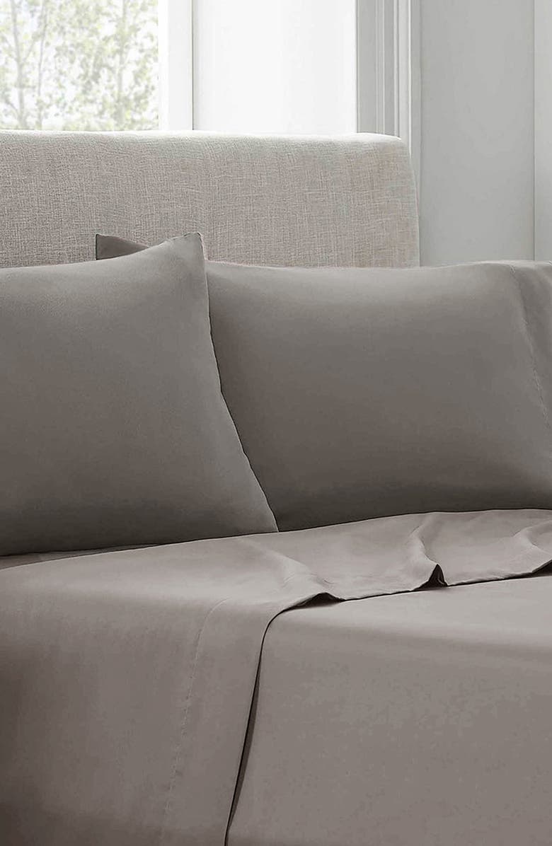 Linum Home Textiles 400 TC 100% Cotton 4-Piece King Sheet Set, Main, color, Platinum