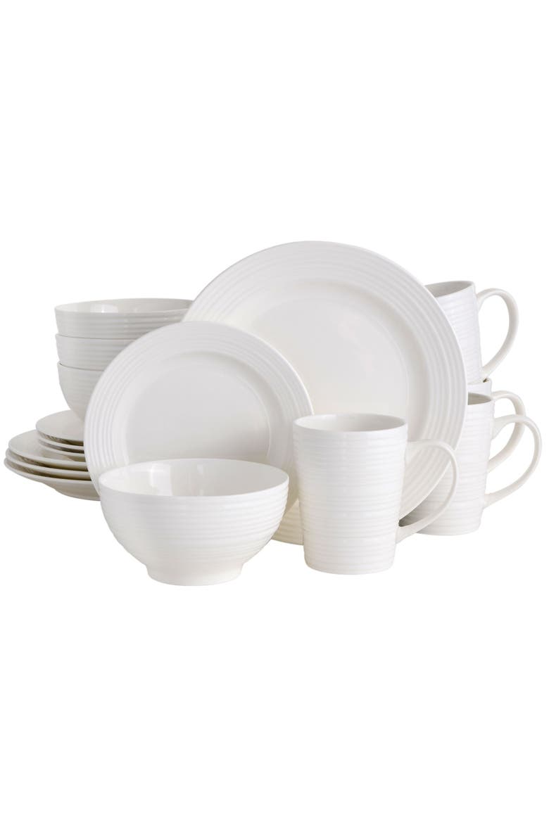 Amelia Court 16-Piece Dinnerware Set, Main, color, White