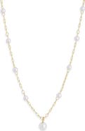 NORDSTROM RACK Faux Pearl Station Pendant Necklace