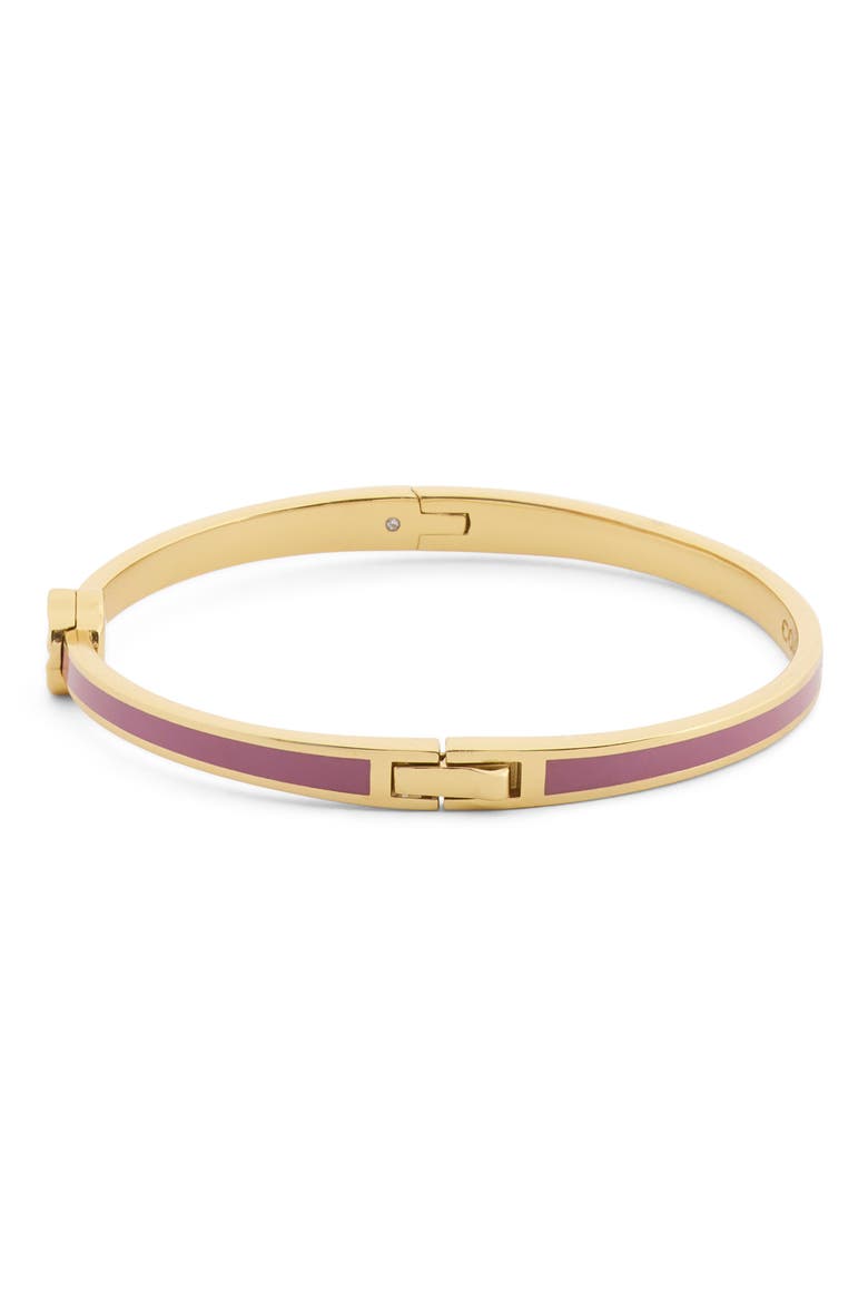 Tea Rose Enamel Thin Hinged Bracelet, Alternate, color, PINK/ GOLD
