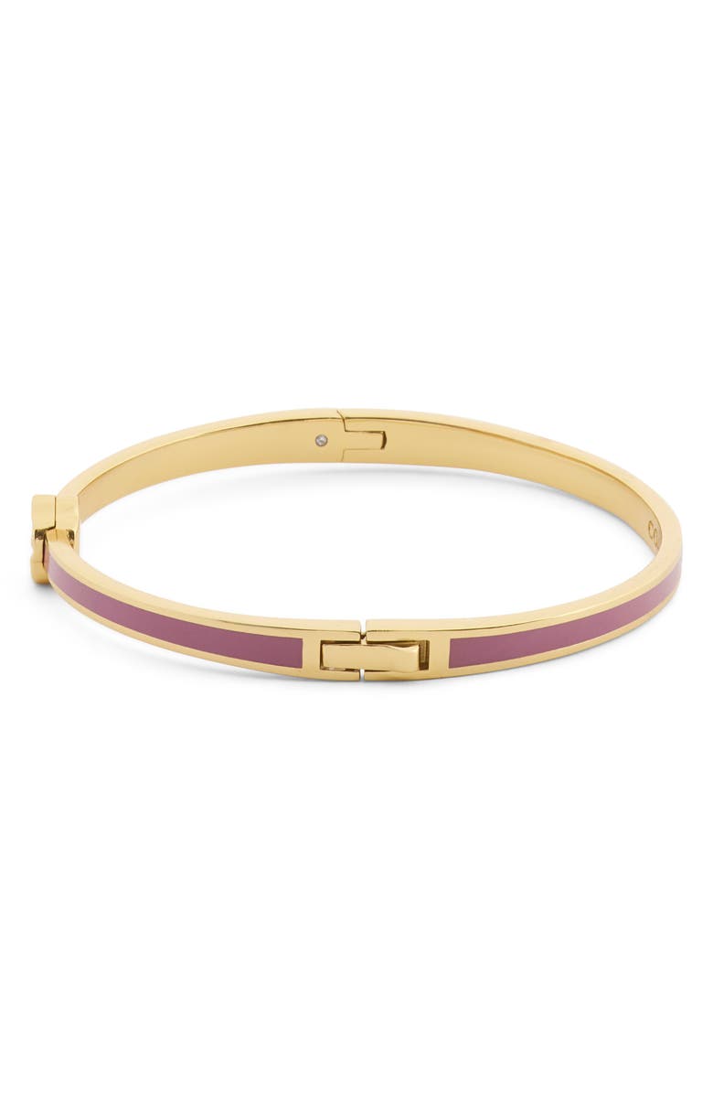 COACH Tea Rose Enamel Thin Hinged Bracelet, Alternate, color, Pink/ Gold