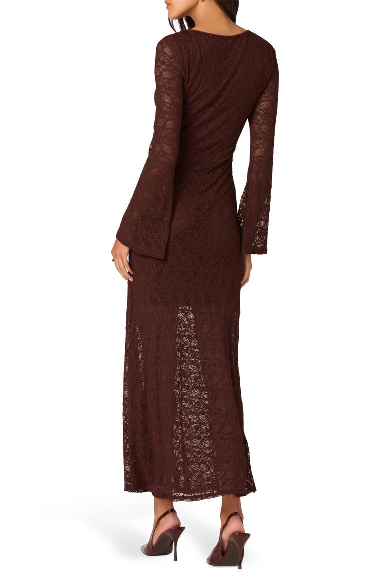 Long Sleeve Lace A-Line Maxi Dress, Alternate, color, CHOCOLATE BROWN