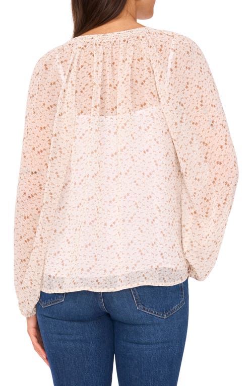 Vince Camuto Abstract Print Long Sleeve Top In Pink
