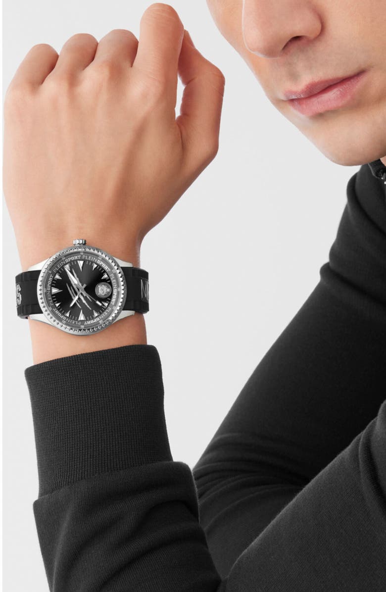 PLEIN SPORT Lineman Watch, Alternate, color, Stainless Steel/Black