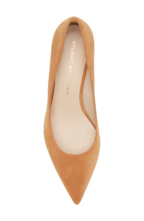 Stuart Weitzman Power Pointed Toe Kitten Heel Pump In Hazel