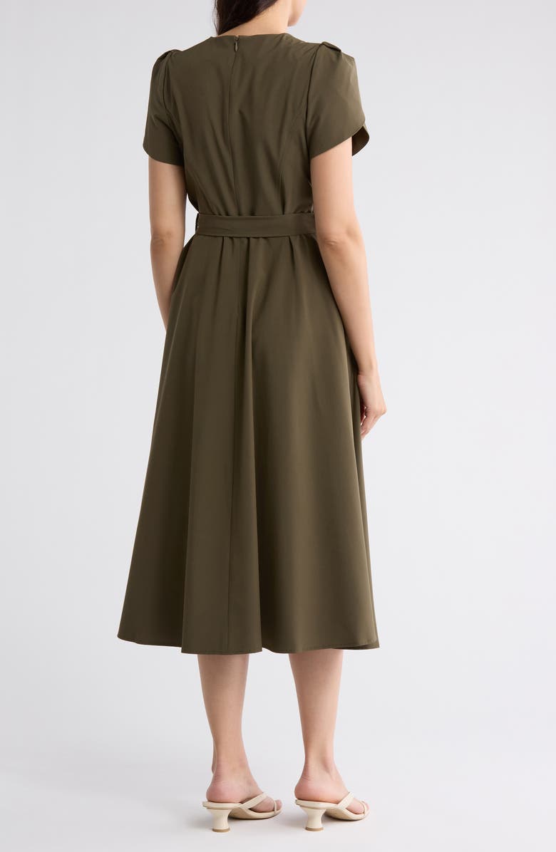 Calvin Klein Tulip Sleeve Fit & Flare Midi Dress, Alternate, color,