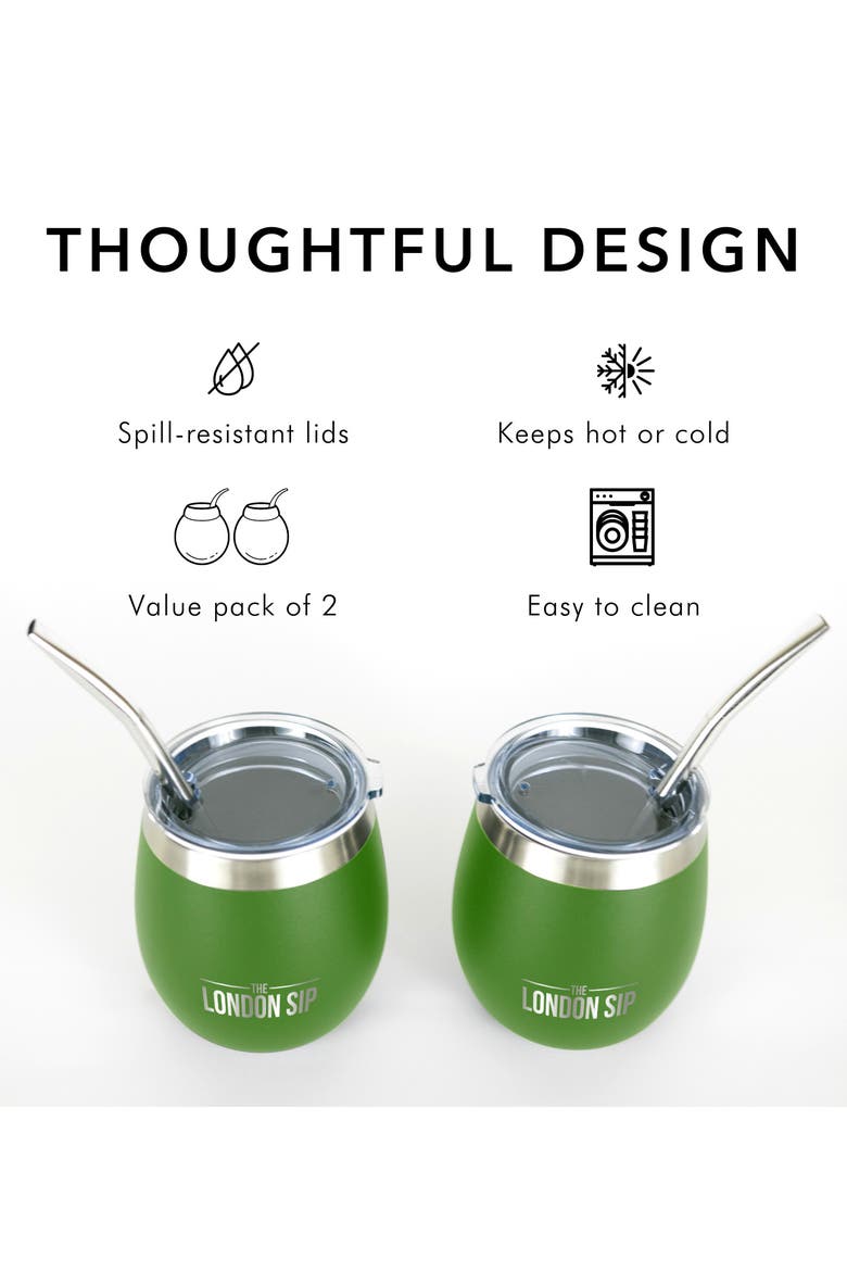 Yerba Mate Cup Set 8oz, Alternate, color, Green