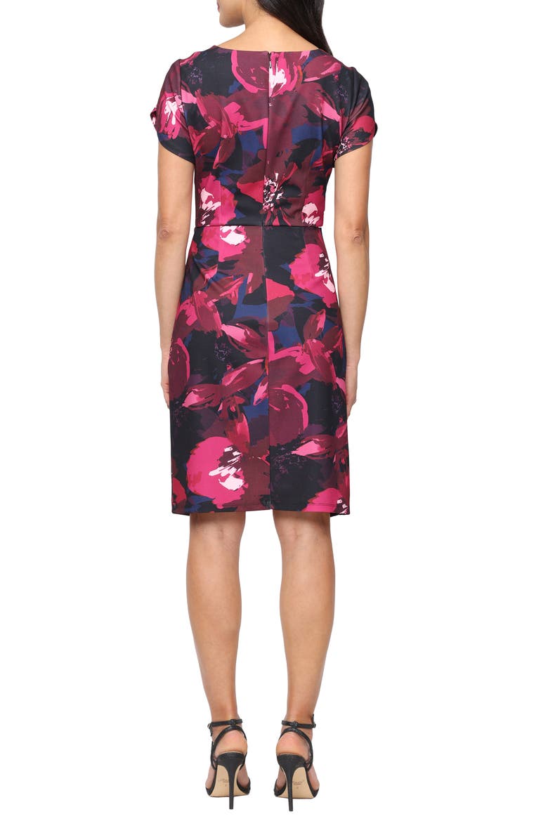SL FASHIONS Print Sheath Dress, Alternate, color, Pink Multi