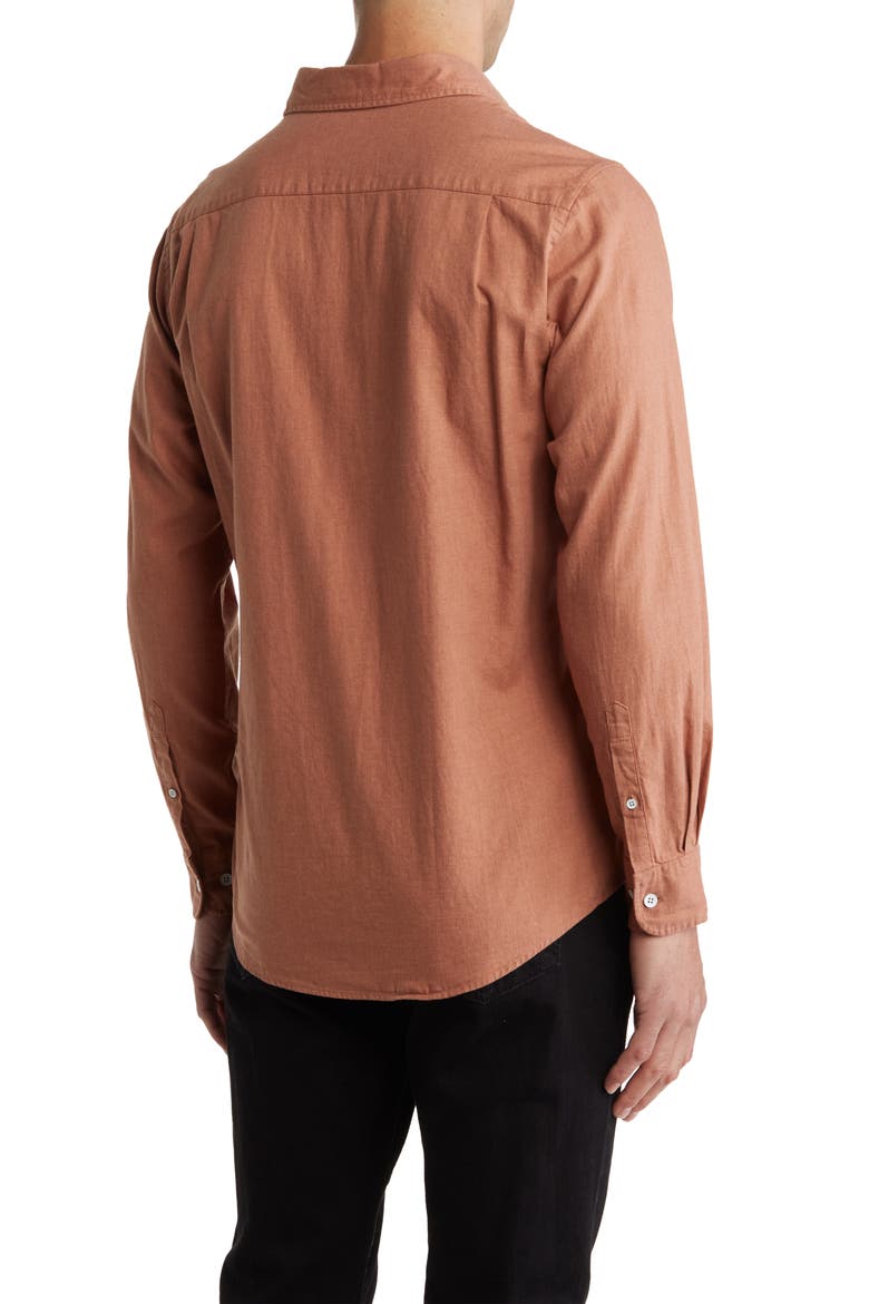 Martinborough Long Sleeve Cotton Button-Up Shirt, Alternate, color, TERRACOTTA